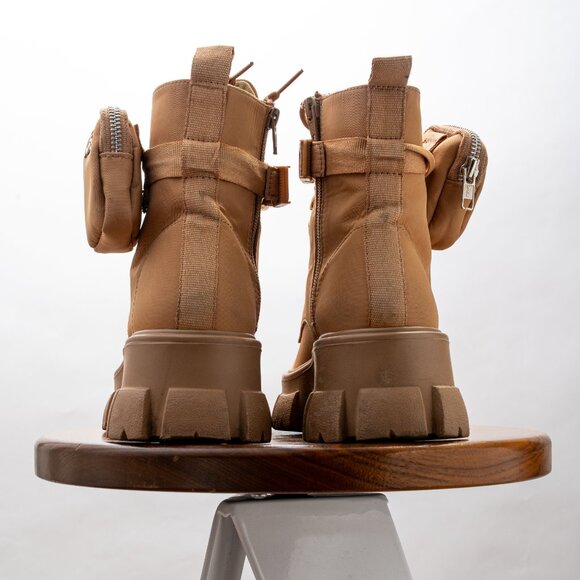 Steve Madden Tanker-P chunky lace up boots in sand. Womens Size 7 - Picture 6 of 8